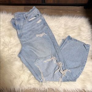 American Eagle Outfitters Light Blue Ripped Boyfriend Jeans